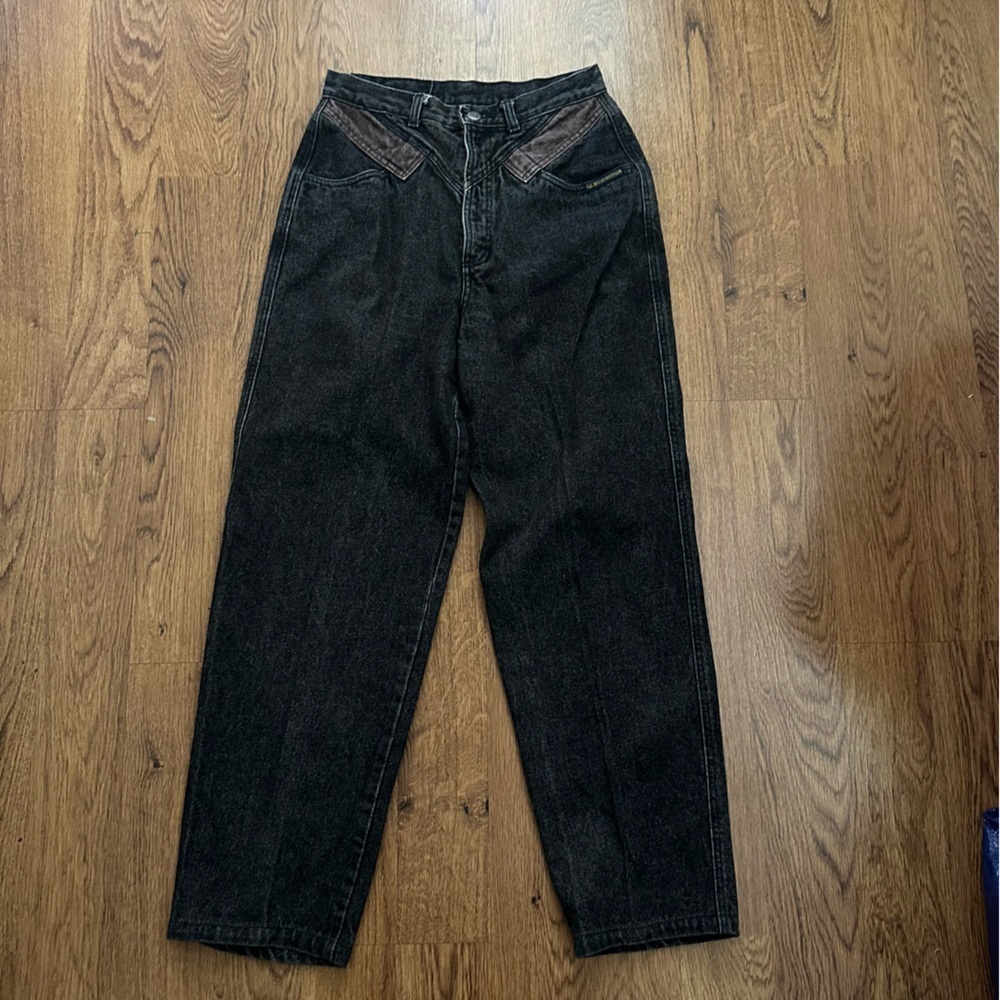 Rocky Mountain Black Washed VINTAGE Relaxed Jeans high rise size 11/12 cotton